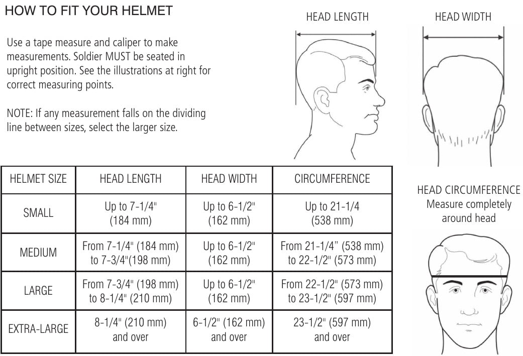 smith helmet size chart